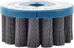 Weiler - 4" 180 Grit Silicon Carbide Crimped Disc Brush - Very Fine Grade, Plain Hole Connector, 1-1/2" Trim Length, 7/8" Arbor Hole - Exact Tool & Supply