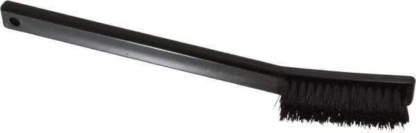 Weiler - 4 Rows x 15 Columns Nylon Scratch Brush - 6-1/2" OAL, 1/2" Trim Length, Plastic Toothbrush Handle - Exact Tool & Supply