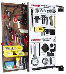 Triton - 24" Wide x 48" High Swing Panel Peg Board Storage System - 1 Panel, Tempered Pegboard/Steel, Tan - Exact Tool & Supply