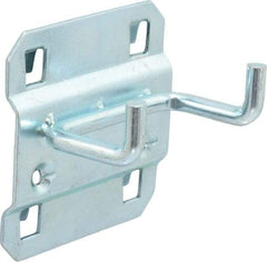 Triton - 3/16" Diam, 1" Long Double Arm Pegboard Hook - 1-3/8" Projection, 90° Bend, 3/4" Bend Length, Steel - Exact Tool & Supply