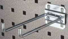 Triton - 1/4" Diam, 5-3/4" Long Double Arm Pegboard Hook - 5-3/4" Projection, 80° Bend, 3/4" Bend Length, Steel - Exact Tool & Supply