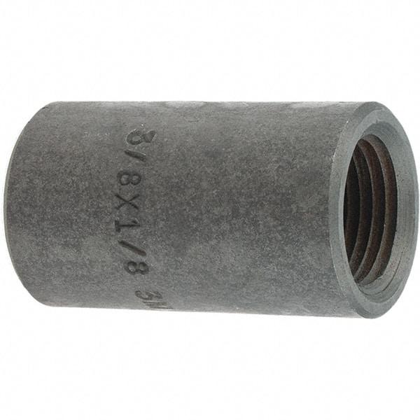 Made in USA - Size 3/8 x 1/8", Class 3,000, Forged Carbon Steel Black Pipe Reducing Coupling - 3,000 psi, Threaded End Connection - Exact Tool & Supply