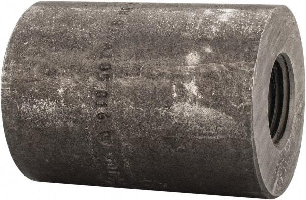 Made in USA - Size 1 x 1/2", Class 3,000, Forged Carbon Steel Black Pipe Reducing Coupling - 3,000 psi, Threaded End Connection - Exact Tool & Supply