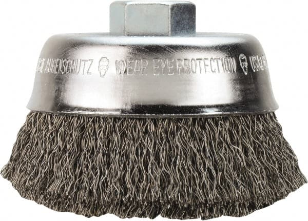 Milwaukee Tool - 6" Diam 5/8-11 Threaded Arbor Steel Fill Cup Brush - Exact Tool & Supply