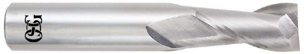 OSG - 9/32", 3/4" LOC, 5/16" Shank Diam, 2-1/2" OAL, 2 Flute, Solid Carbide Square End Mill - Single End, Uncoated, Spiral Flute, 30° Helix, Centercutting, Right Hand Cut, Right Hand Flute, Series 452 - Exact Tool & Supply