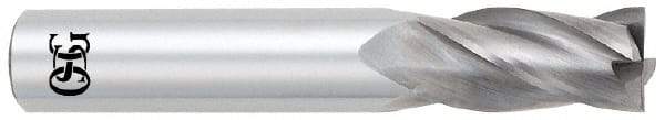 OSG - 1/16", 3/16" LOC, 1/8" Shank Diam, 1-1/2" OAL, 4 Flute, Solid Carbide Square End Mill - Single End, Uncoated, Spiral Flute, 30° Helix, Centercutting, Right Hand Cut, Right Hand Flute, Series 454 - Exact Tool & Supply