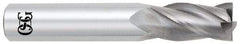 OSG - 1/16", 3/16" LOC, 1/8" Shank Diam, 1-1/2" OAL, 4 Flute, Solid Carbide Square End Mill - Single End, Uncoated, Spiral Flute, 30° Helix, Centercutting, Right Hand Cut, Right Hand Flute, Series 454 - Exact Tool & Supply