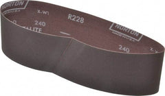 Norton - 3" Wide x 24" OAL, 240 Grit, Aluminum Oxide Abrasive Belt - Aluminum Oxide, Very Fine, Coated, Series R228 - Exact Tool & Supply