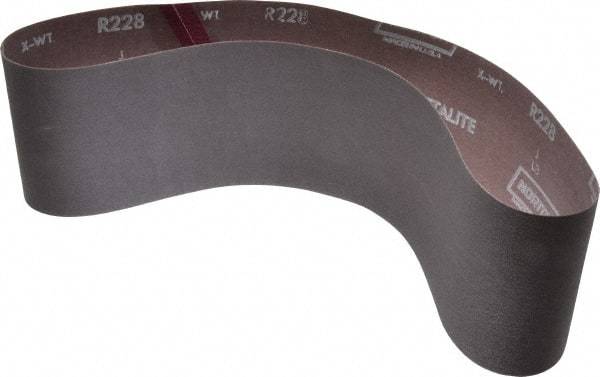Norton - 4" Wide x 36" OAL, 240 Grit, Aluminum Oxide Abrasive Belt - Aluminum Oxide, Very Fine, Coated, Series R228 - Exact Tool & Supply