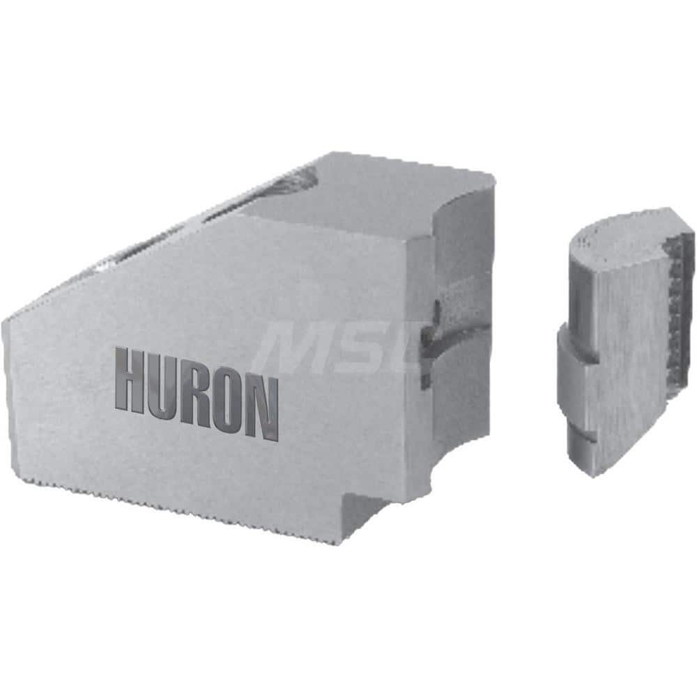 Huron Machine Products - Hard Lathe Chuck Jaws; Jaw Type: Collet Pad Jaw ; Jaw Interface Type: 1.5mm x 60 Serrated ; Maximum Compatible Chuck Diameter (Inch): 10 ; Material: 1018 Steel ; Overall Width/Diameter (Inch): 2-1/4 ; Overall Length (Decimal Inch - Exact Tool & Supply