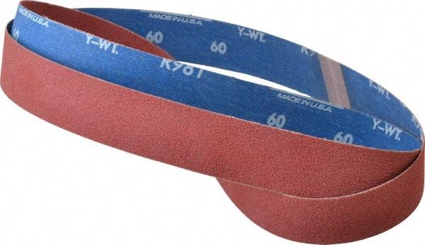 Norton - 1-1/2" Wide x 60" OAL, 60 Grit, Ceramic Abrasive Belt - Ceramic, Medium, Coated, Y Weighted Cloth Backing, Series R981 - Exact Tool & Supply