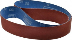 Norton - 2" Wide x 48" OAL, 120 Grit, Ceramic Abrasive Belt - Ceramic, Fine, Coated, Y Weighted Cloth Backing, Series R981 - Exact Tool & Supply