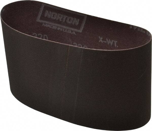 Norton - 3-1/2" Wide x 15-1/2" OAL, 320 Grit, Aluminum Oxide Abrasive Belt - Aluminum Oxide, Extra Fine, Coated, Series R228 - Exact Tool & Supply