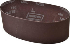 Norton - 3" Wide x 21" OAL, 180 Grit, Aluminum Oxide Abrasive Belt - Aluminum Oxide, Very Fine, Coated, Series R228 - Exact Tool & Supply