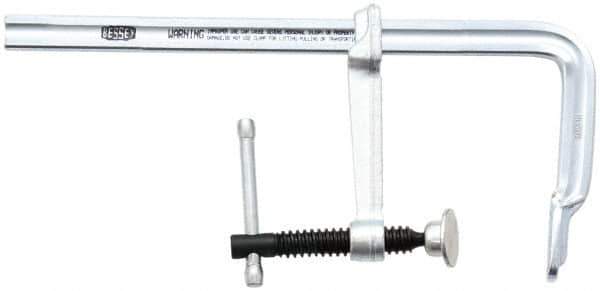 Bessey - 2-1/4" Deep Throat, 4" Max Capacity, Standard Sliding Arm Clamp - 400 Lb Clamping Pressure, 0.465" Spindle Diam - Exact Tool & Supply