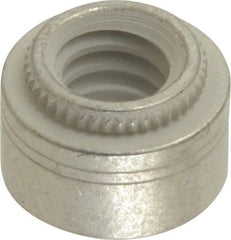 Electro Hardware - 1/4-20, 0.0599" Min Panel Thickness, Round Head, Broach Captive Nut - 0.437" Head Diam, 0.328" Mounting Hole Diam, 0.235" Head Height, Tin Plated Steel - Exact Tool & Supply