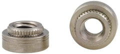 Electro Hardware - #10-24, 0.0599" Min Panel Thickness, Round Head, Broach Captive Nut - 0.375" Head Diam, 0.272" Mounting Hole Diam, 0.127" Head Height, Passivated Stainless Steel - Exact Tool & Supply