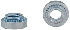 Electro Hardware - #4-40, 0.0299" Min Panel Thickness, Round Head, Clinch Captive Nut - 0.25" Head Diam, 0.166" Mounting Hole Diam, 0.07" Head Height, Zinc Plated Steel - Exact Tool & Supply