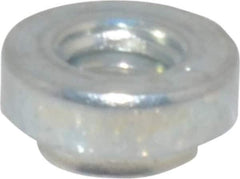 Electro Hardware - #8-32, 0.056" Min Panel Thickness, Round Head, Clinch Captive Nut - 0.31" Head Diam, 0.213" Mounting Hole Diam, 0.09" Head Height, Zinc Plated Steel - Exact Tool & Supply