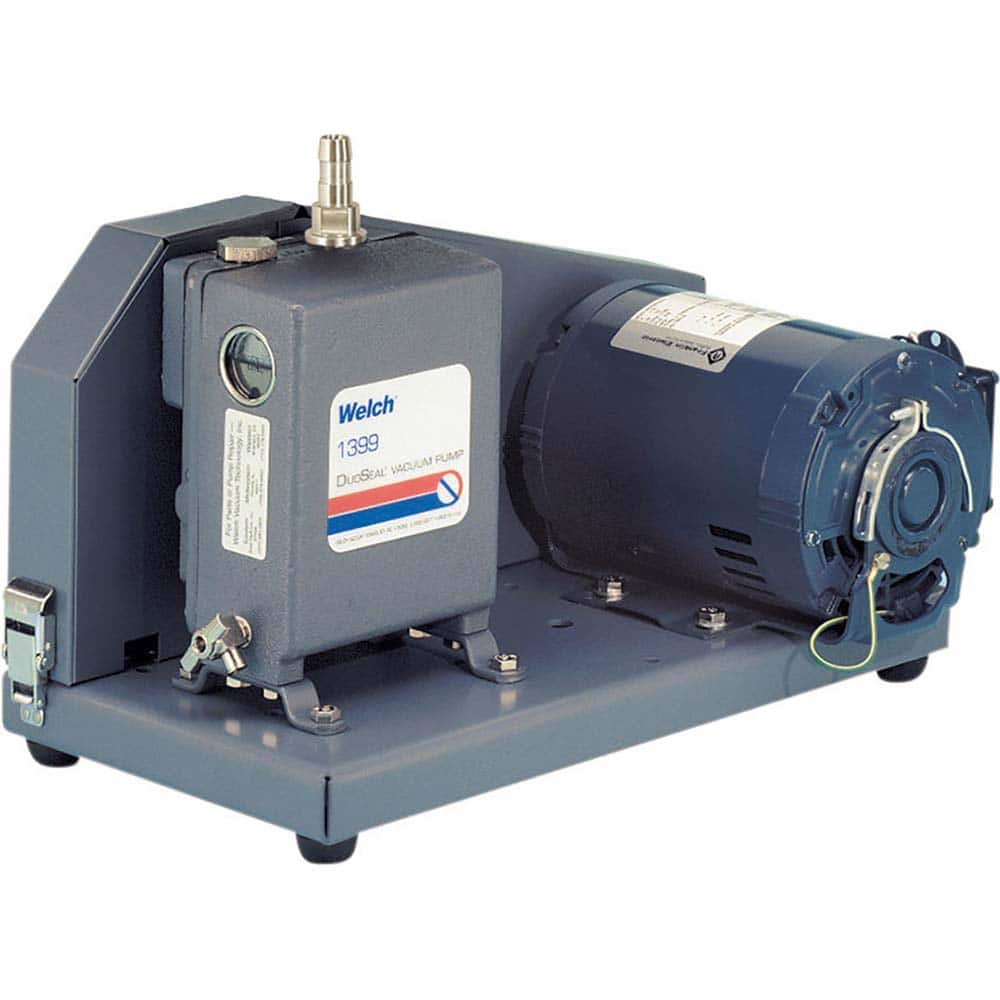 Welch - Rotary Vane-Type Vacuum Pumps; Horsepower: 0.33 ; Voltage: 115/230V ; Cubic Feet per Minute: 1.20 ; Length (Decimal Inch): 17.0000 ; Width (Decimal Inch): 9.0000 ; Height (Inch): 10 - Exact Tool & Supply
