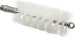 Schaefer Brush - 4-1/2" Long x 2" Diam Nylon Tube Brush - Single Spiral, 7" OAL, 0.022" Filament Diam, 1/4" Shank Diam - Exact Tool & Supply