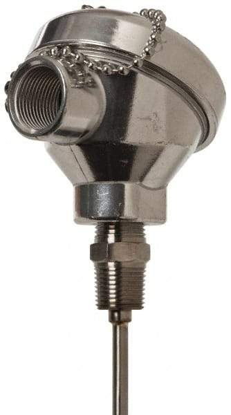 Thermo Electric - -148 to 900°F, 100 OMS Industrial RTD, Thermocouple Probe - 1/2 Inch Hex Mount, 9 Inch Probe Sheath Length, 10 Sec Response Time - Exact Tool & Supply