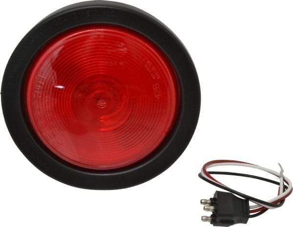 Peterson - 4" Long, 25 Watt, 2.1 Amp, Red Sealed Lighting Stop, Turn & Tail Light - 12 Volts, Includes Grommet, Light & Pigtail - Exact Tool & Supply