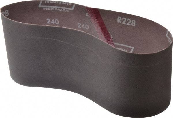 Norton - 4" Wide x 24" OAL, 240 Grit, Aluminum Oxide Abrasive Belt - Aluminum Oxide, Very Fine, Coated, Series R228 - Exact Tool & Supply