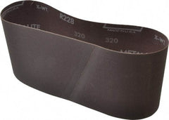 Norton - 4" Wide x 24" OAL, 320 Grit, Aluminum Oxide Abrasive Belt - Aluminum Oxide, Extra Fine, Coated, Series R228 - Exact Tool & Supply
