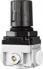 PRO-SOURCE - 1 NPT Port, 210 CFM, Heavy-Duty Regulator - 7 to 145 psi Range, 220 Max psi Supply Pressure, 1/4" Gauge Port Thread, 3.54" Wide x 6.97" High - Exact Tool & Supply