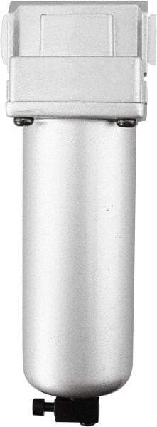 PRO-SOURCE - 3/4" Port, 10.43" High x 3.54" Wide Heavy Duty Filter with Aluminum Bowl, Automatic Drain - 175 SCFM, 140 Max psi, 140°F Max Temp, Modular Connection, 5.6 oz Bowl Capacity - Exact Tool & Supply