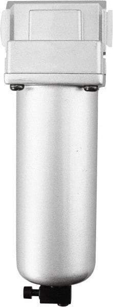 PRO-SOURCE - 1/2" Port, 8.82" High x 2-3/4" Wide, Standard FRL Filter with Aluminum Bowl & Manual Drain - 125 SCFM, 290 Max psi, 140°F Max, Modular Connection, 3 oz Bowl Capacity - Exact Tool & Supply
