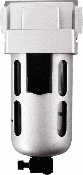 PRO-SOURCE - 1" Port, 10.24" High x 3.54" Wide, Heavy-Duty FRL Filter with Polycarbonate Bowl & Manual Drain - 230 SCFM, 145 Max psi, 140°F Max, Modular Connection, Bowl Guard, 5.6 oz Bowl Capacity - Exact Tool & Supply