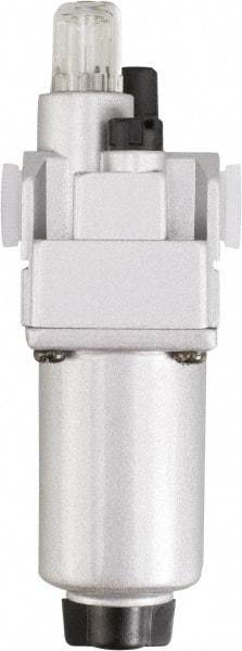 PRO-SOURCE - 1/4" NPT, 290 Max psi Intermediate Modular Lubricator - Aluminum Bowl, Aluminum Die Cast Body, 58 CFM, 140°F Max Temp, 2.16" Wide x 8.07" High - Exact Tool & Supply