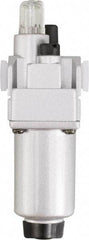 PRO-SOURCE - 1/4" NPT, 290 Max psi Intermediate Modular Lubricator - Aluminum Bowl, Aluminum Die Cast Body, 58 CFM, 140°F Max Temp, 2.16" Wide x 8.07" High - Exact Tool & Supply