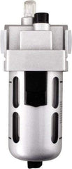 PRO-SOURCE - 1" NPT, 145 Max psi Heavy Duty Modular Lubricator - Polycarbonate Bowl with Metal Guard, with Sight Glass, Aluminum Die Cast Body, 318 CFM, 140°F Max Temp, 3.54" Wide x 10-3/4" High - Exact Tool & Supply