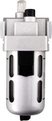 PRO-SOURCE - 3/4" NPT, 145 Max psi Heavy Duty Modular Lubricator - Polycarbonate Bowl with Metal Guard, with Sight Glass, Aluminum Die Cast Body, 255 CFM, 140°F Max Temp, 3.54" Wide x 10-3/4" High - Exact Tool & Supply
