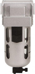 PRO-SOURCE - 3/8" Port Coalescing Filter - Polycarbonate with Metal Guard Bowl, Semi Automatic Drain, 145 Max psi, 0.01 Micron Rating, 2.16" Wide x 5.51" High - Exact Tool & Supply