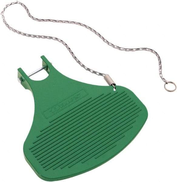 Haws - 10-1/4" Long x 10" Wide x 1-1/2" High, Aluminum Plumbed Wash Station Foot Control Assembly with Chain - Green Matting, Compatible with Combination Drench Shower & Eye/Face Wash Stations - Exact Tool & Supply