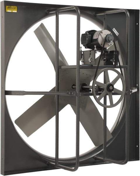 Americraft - 36" Blade, Belt Drive, 1 hp, 13,174 CFM, TEFC Exhaust Fan - 42-1/2" Opening Height x 42-1/2" Opening Width, 16/8 Amp, 115/230 Volt, 1 Speed, Single Phase - Exact Tool & Supply