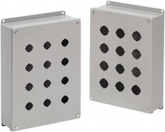 nVent Hoffman - 1 Hole, 1.2 Inch Hole Diameter, Stainless Steel Pushbutton Switch Enclosure - 4-1/2 Inch High x 3.47 Inch Wide x 2-3/4 Inch Deep, 12, 13, 4X NEMA Rated - Exact Tool & Supply