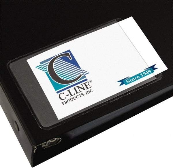 C-LINE - 10 Piece Business Card/ID Protectors - 3-1/2" High x 2" Wide - Exact Tool & Supply