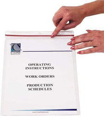 C-LINE - 15 Piece Clear Zipper Shop Ticket Holder - 12" High x 9" Wide - Exact Tool & Supply