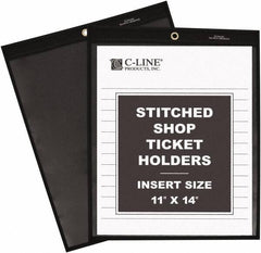 C-LINE - 25 Piece Clear Stitched Shop Ticket Holder - 14" High x 11" Wide - Exact Tool & Supply