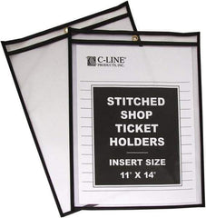 C-LINE - 25 Piece Clear Stitched Shop Ticket Holder - 17" High x 11" Wide - Exact Tool & Supply