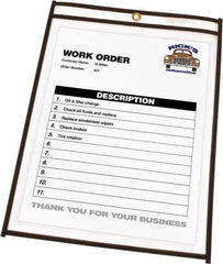 C-LINE - 25 Piece Clear Stitched Shop Ticket Holder - 11" High x 8-1/2" Wide - Exact Tool & Supply