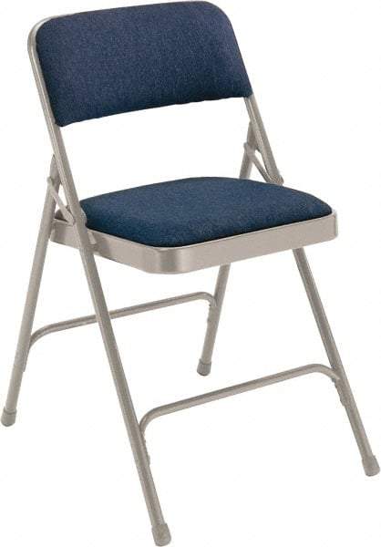 NPS - 18-3/4" Wide x 20-1/4" Deep x 29-1/2" High, Fabric Folding Chair with Fabric Padded Seat - Imperial Blue - Exact Tool & Supply