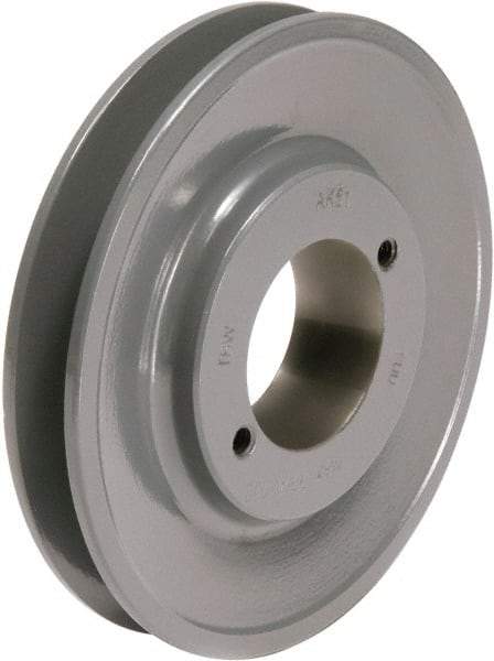 TB Wood's - 1 Groove, 1/2 to 1-1/2 Bore Diam, 5-3/4" Outside Diam, QD Bushed V Belt Sheave - 5.0 A Diam Belt Pitch - Exact Tool & Supply