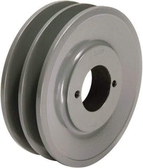 TB Wood's - 2 Groove, 1/2 to 1-1/2 Bore Diam, 5-3/4" Outside Diam, QD Bushed V Belt Sheave - 5.0 A Diam Belt Pitch - Exact Tool & Supply