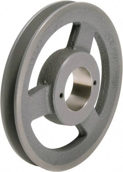 TB Wood's - 1 Groove, 1/2 to 1-1/2 Bore Diam, 6-3/4" Outside Diam, QD Bushed V Belt Sheave - 6.0 A Diam Belt Pitch - Exact Tool & Supply